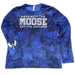All Sport Blue Camouflage Palmer Moose Performance Long Sleeve Size 2X
